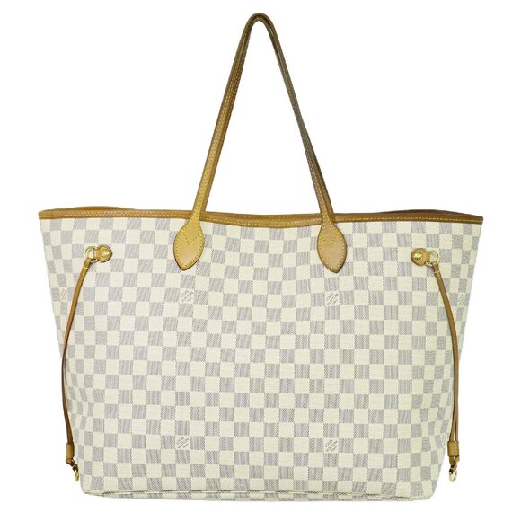 Louis Vuitton Neverfull GM N41360 Damier Azur Canvas Shoulder Tote Bag White - Picture 1 of 10
